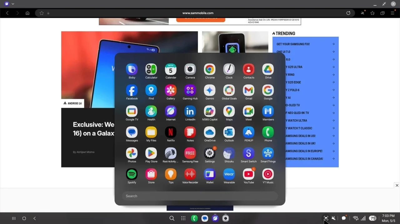 One UI 8 ile Samsung DeX Yenileniyor: Masaüstü Deneyimi Daha da Yaklaşıyor