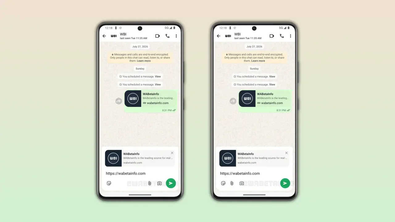 WhatsApp Android’de Sohbet Çubuğunu Yeniliyor: İki Tasarım Gündemde
